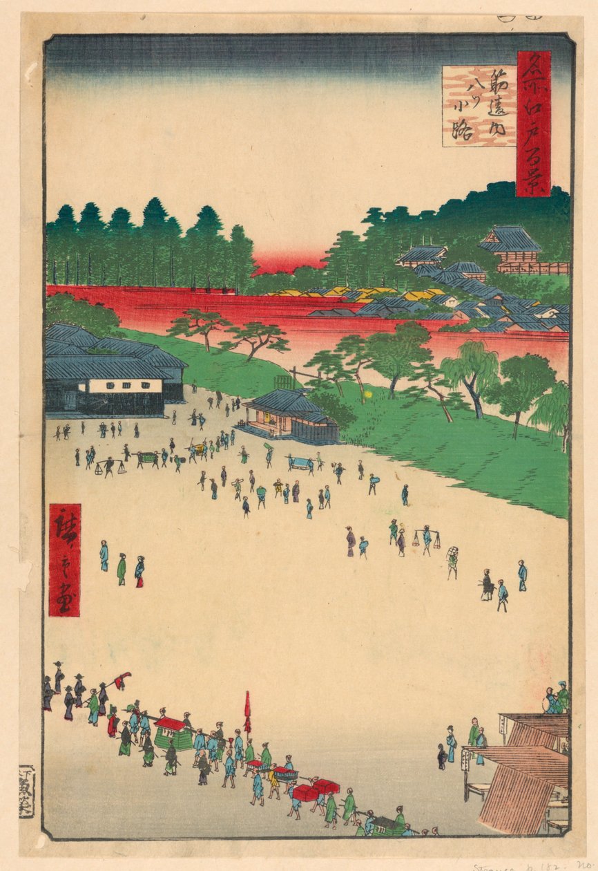 Yatsukoji-kruising bij Suji-chigai uit de serie Honderd beroemde uitzichten van Edo door Ando Hiroshige