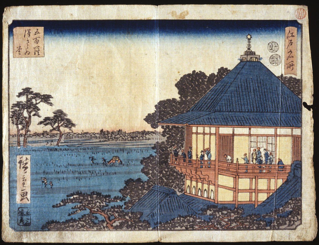 500 Arhats, Sazai Hall door Ando or Utagawa Hiroshige