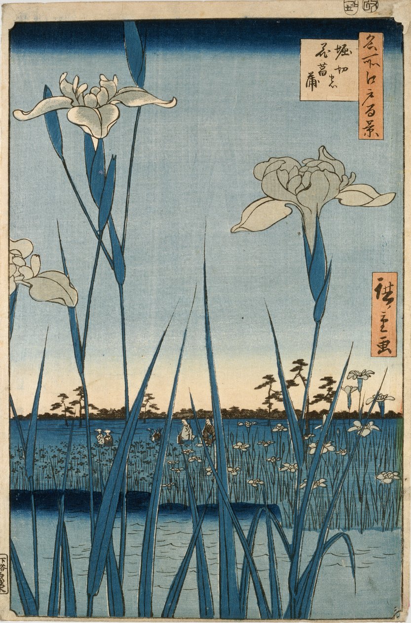 Horikiri Iris Tuin door Ando or Utagawa Hiroshige