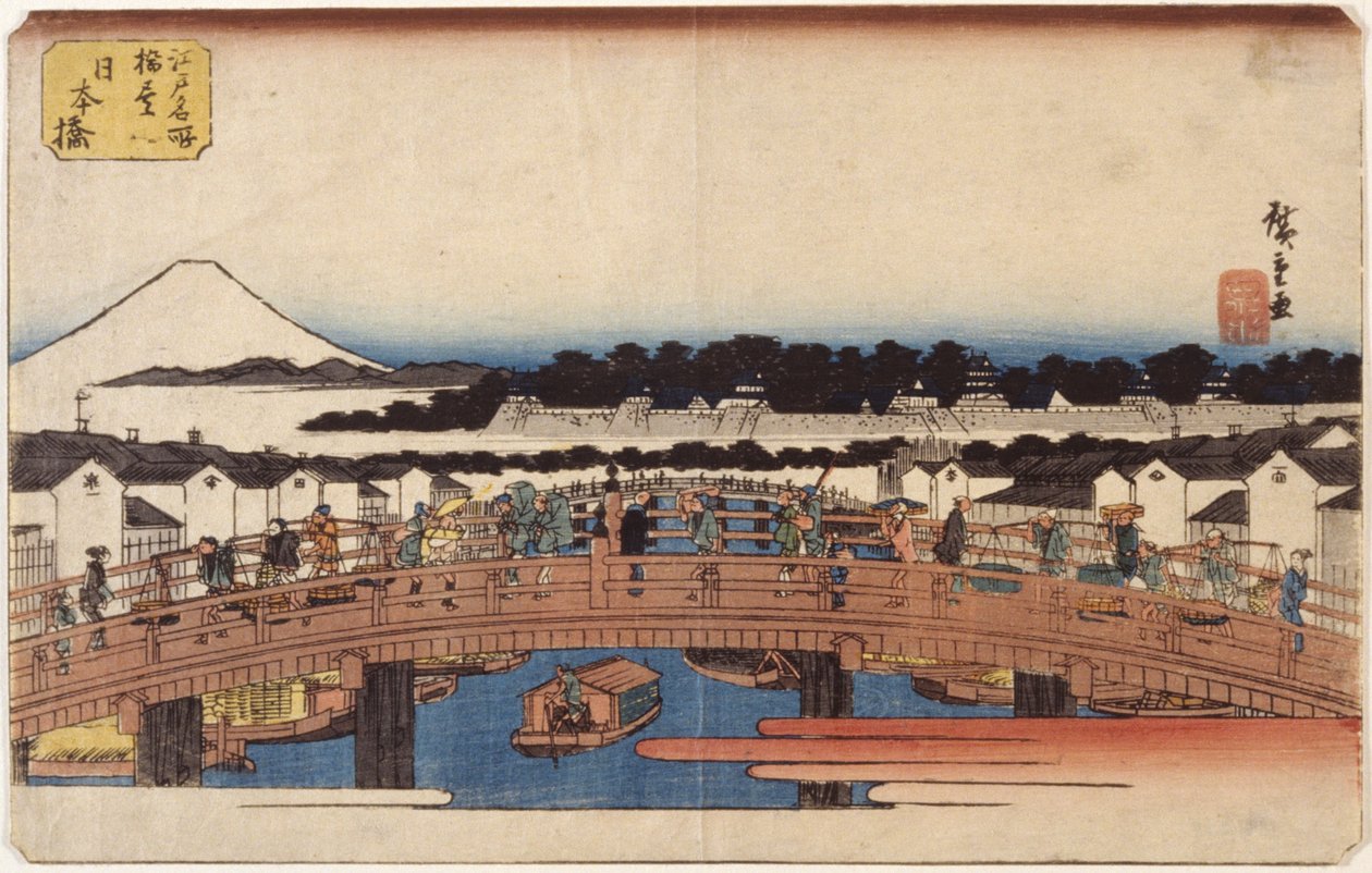 Nihonbashi door Ando or Utagawa Hiroshige