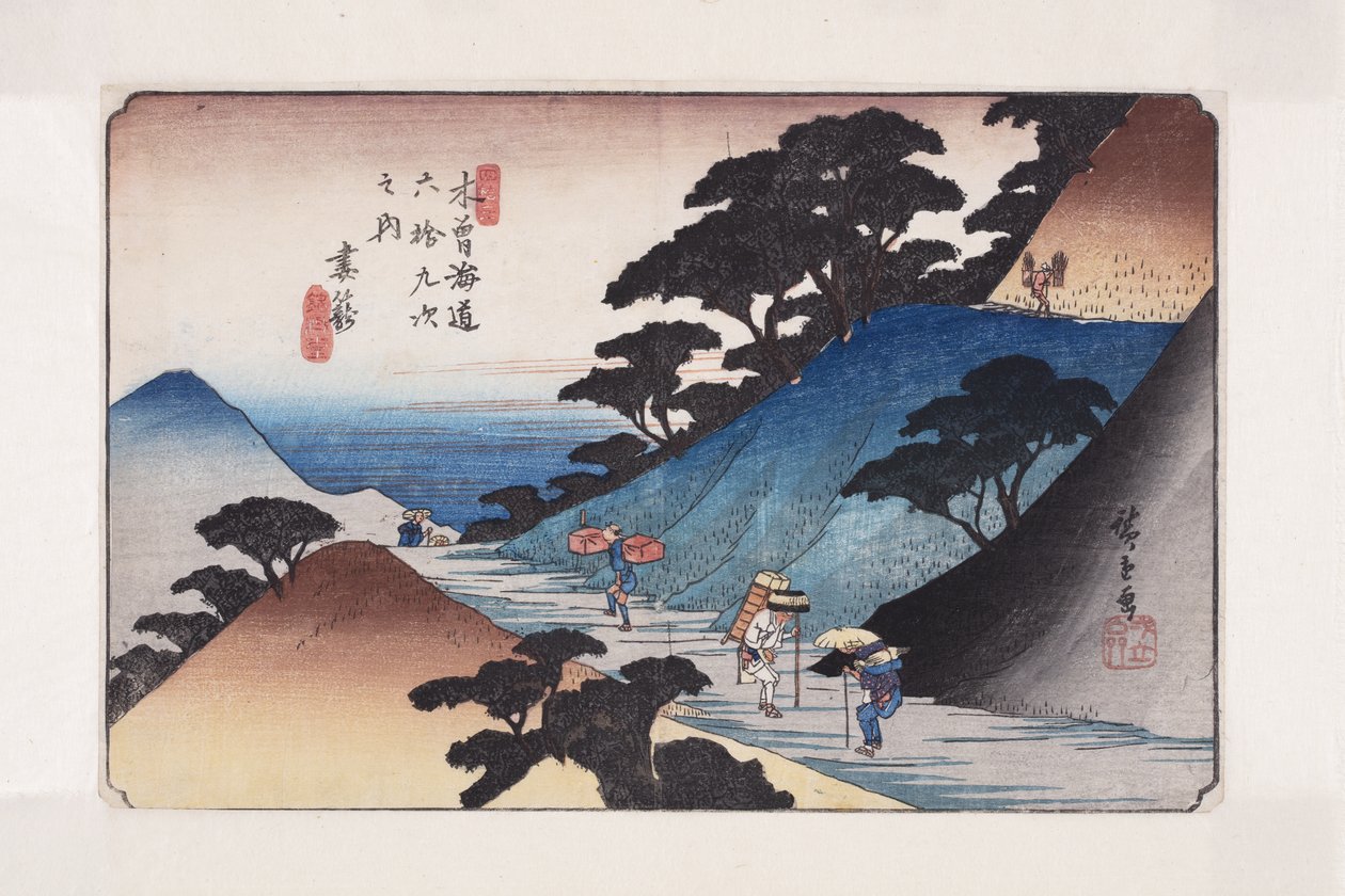 Nr. 43, Tsumagome door Ando or Utagawa Hiroshige