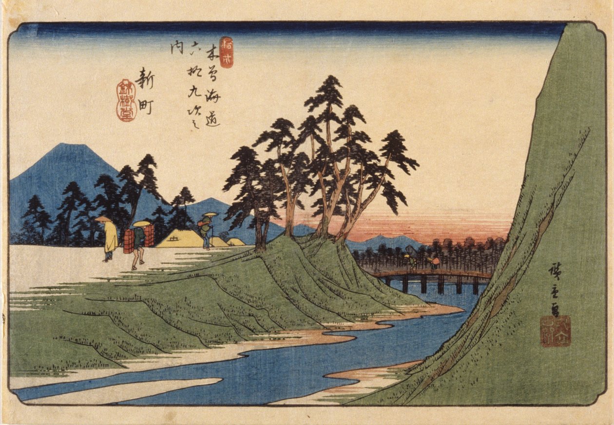 Shinmachi door Ando or Utagawa Hiroshige