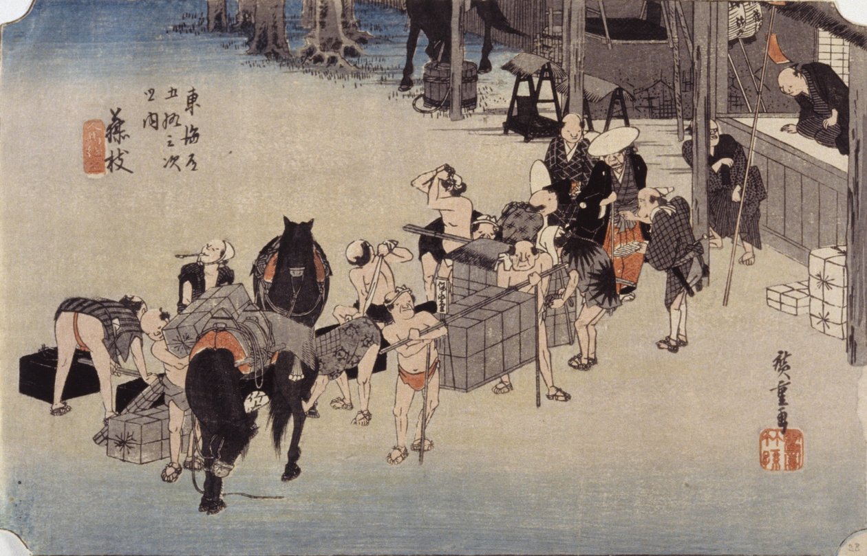 Station 23, Fujieda door Ando or Utagawa Hiroshige