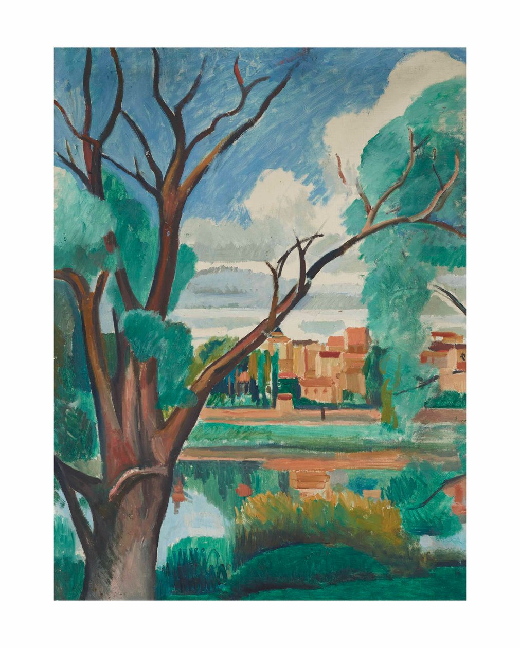 De oevers van de Seine bij Carrières-sur-Seine door Andre Derain
