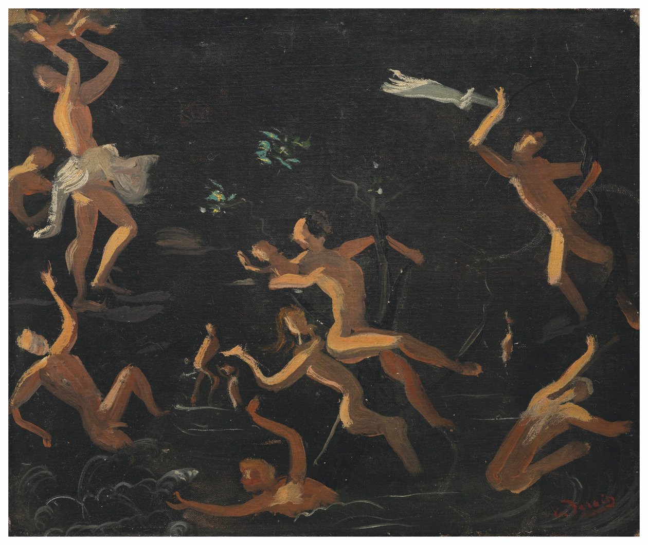 Nimfen in bad door Andre Derain
