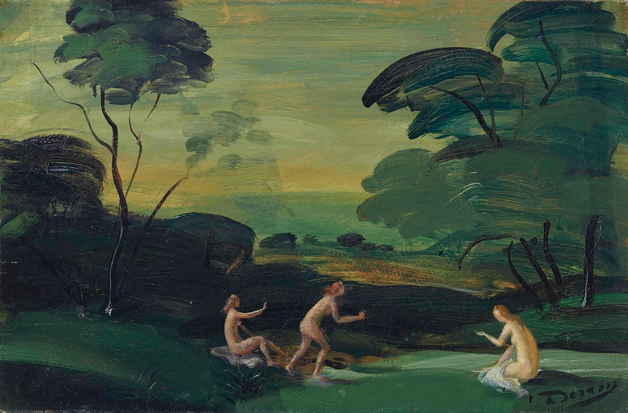Drie badende nimfen door Andre Derain