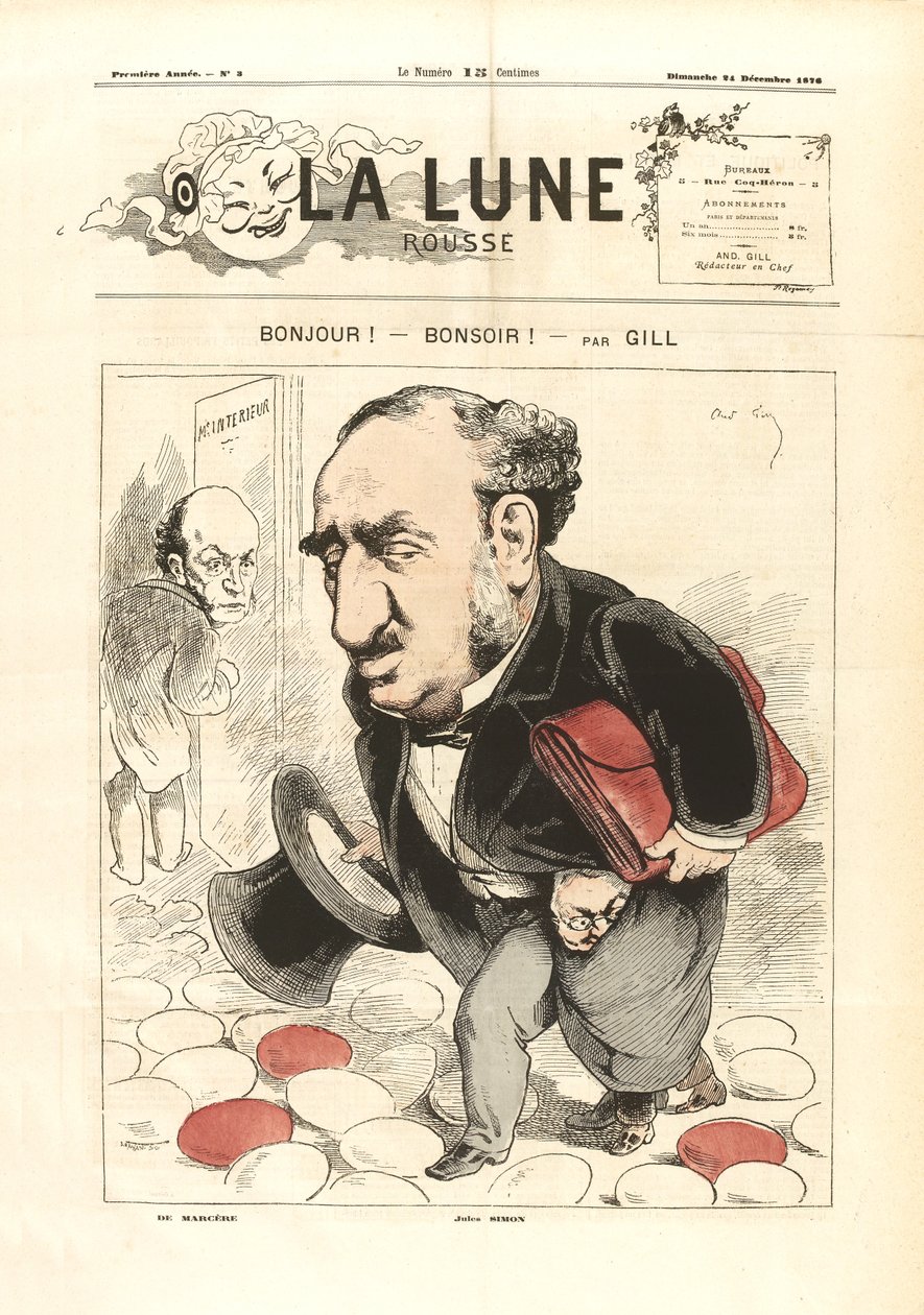 André Gill - Hallo! Goedenavond! - De rode maan (24 december 1876) door Andre Gill