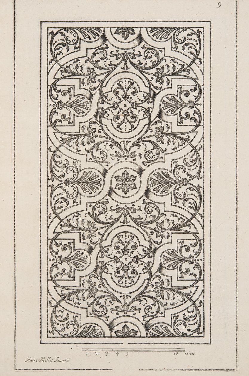 Ontwerp voor Parterre, uit Theatre des Plans et Jardinages, pub.1652 door André Mollet