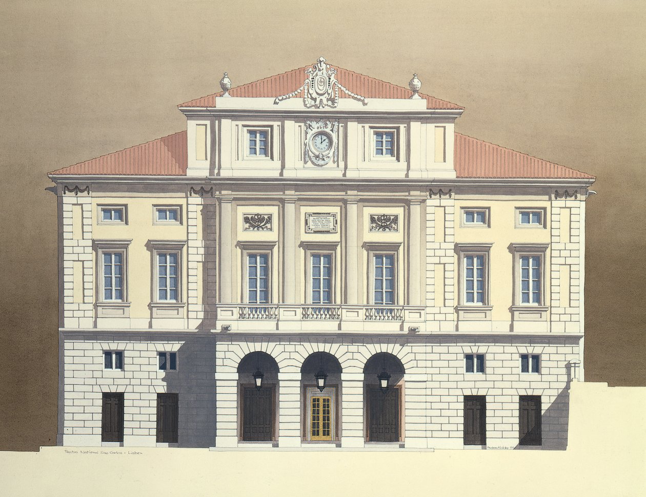 Nationaal Theater San Carlos, Lissabon, Portugal door Andras Kaldor