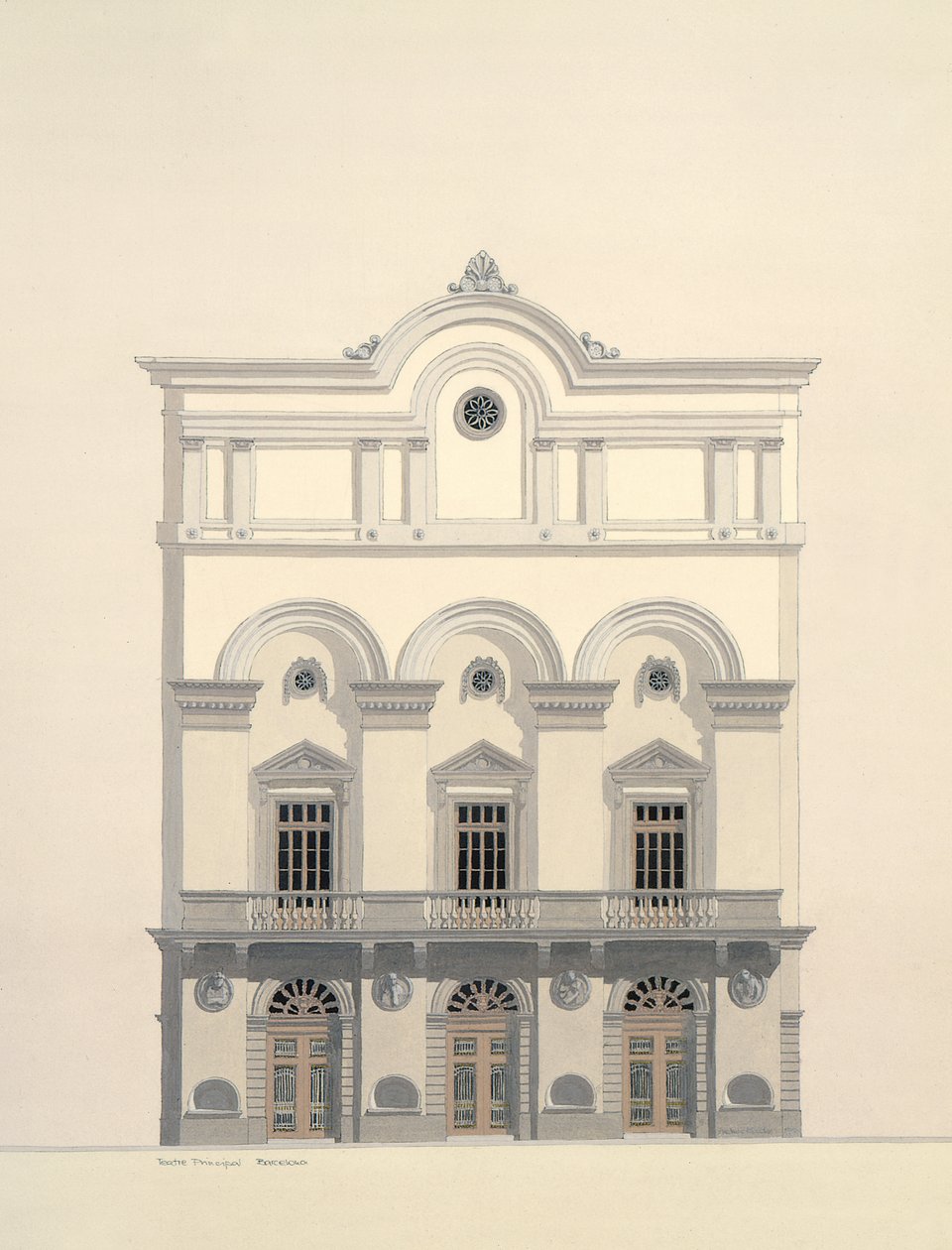 Hoofdtheater, Barcelona, Spanje door Andras Kaldor