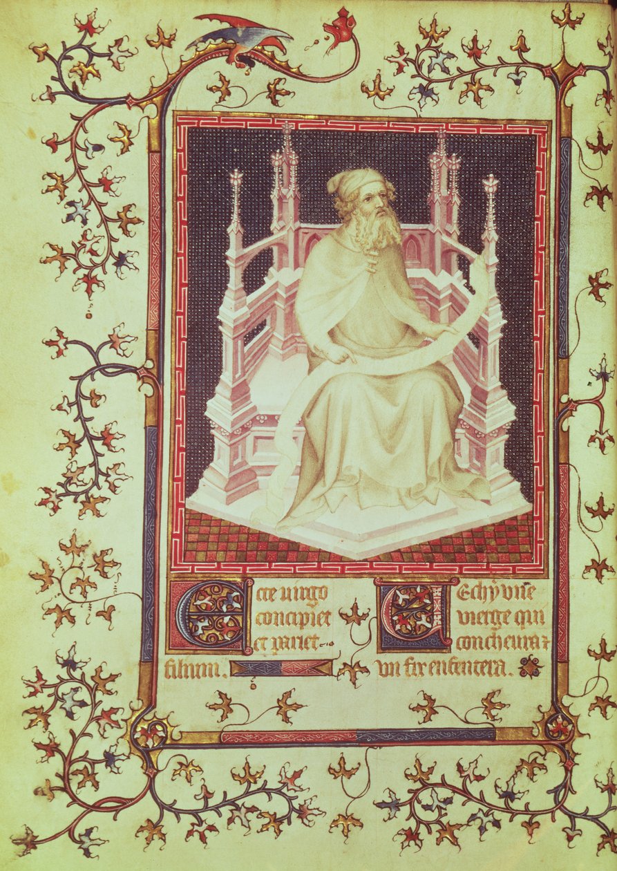 Ms. Fr 13091 f.11v De profeet Jesaja, uit het psalter van Jean, hertog van Berry, ca. 1386 door Andre Beauneveu