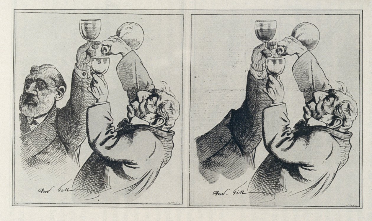 Originele tekening, en tekening gepubliceerd in 