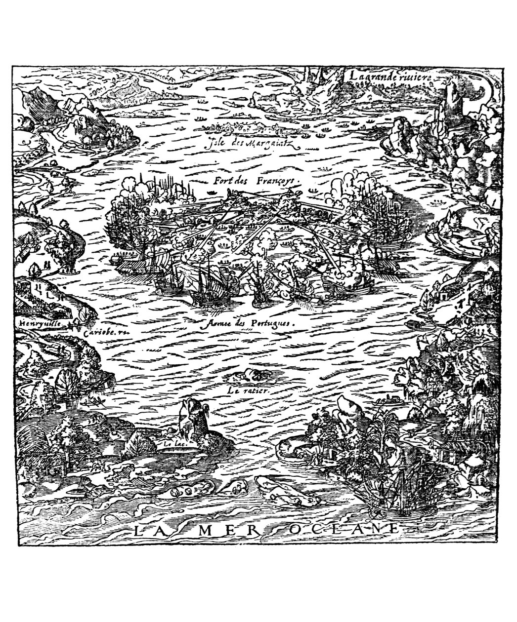 De verovering van het Fort van Villegagnon uit 