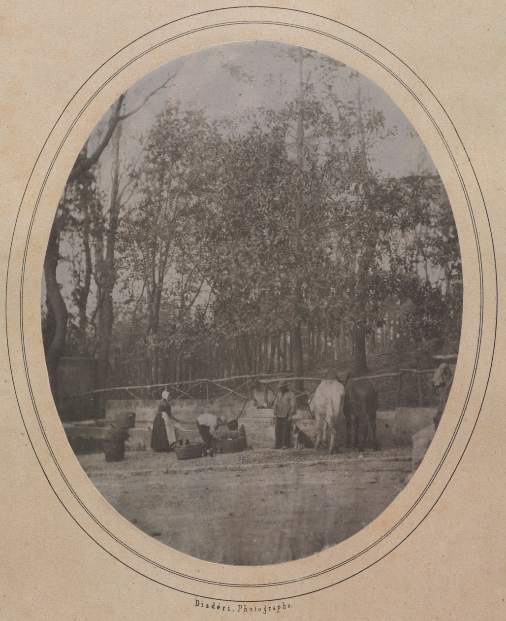 Dorpsscène Zuid-Frankrijk door Andre Adolphe Eugene Disderi