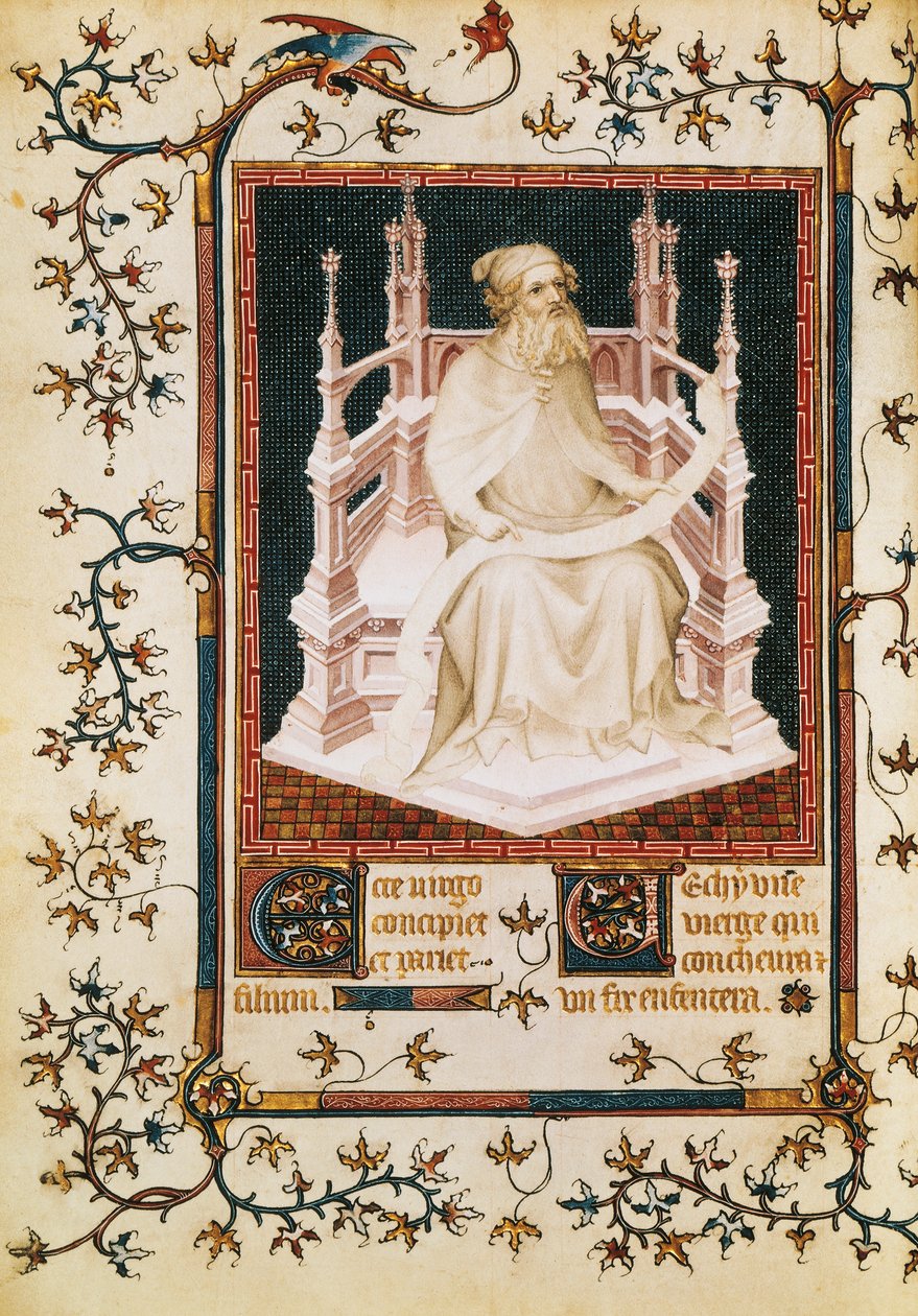 De profeet Jesaja, miniatuur uit het Psalter door Andre Beauneveu