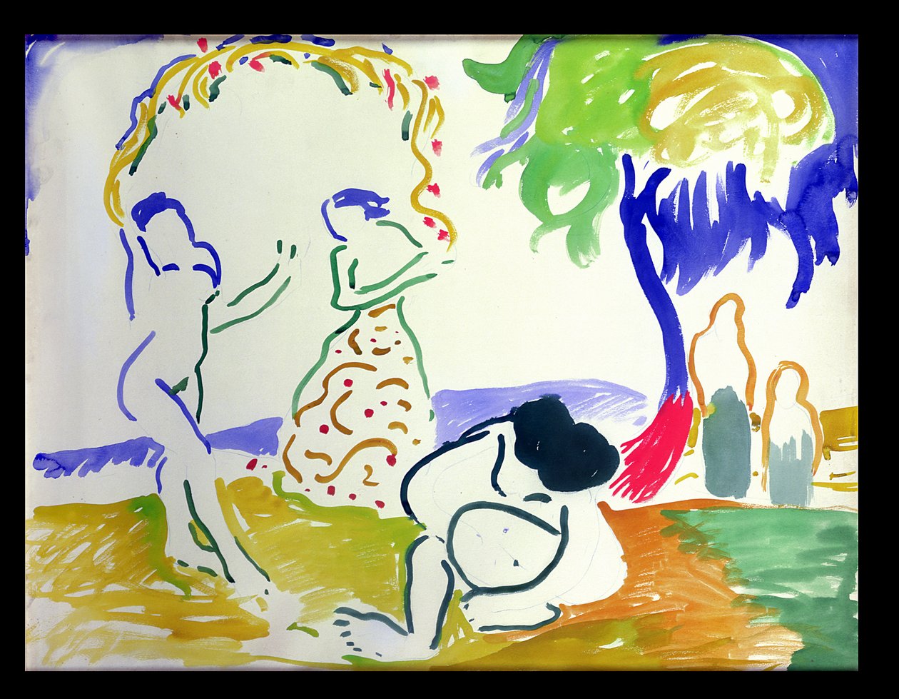 Badgasten, c.1905 (aquarel op papier) door Andre Derain