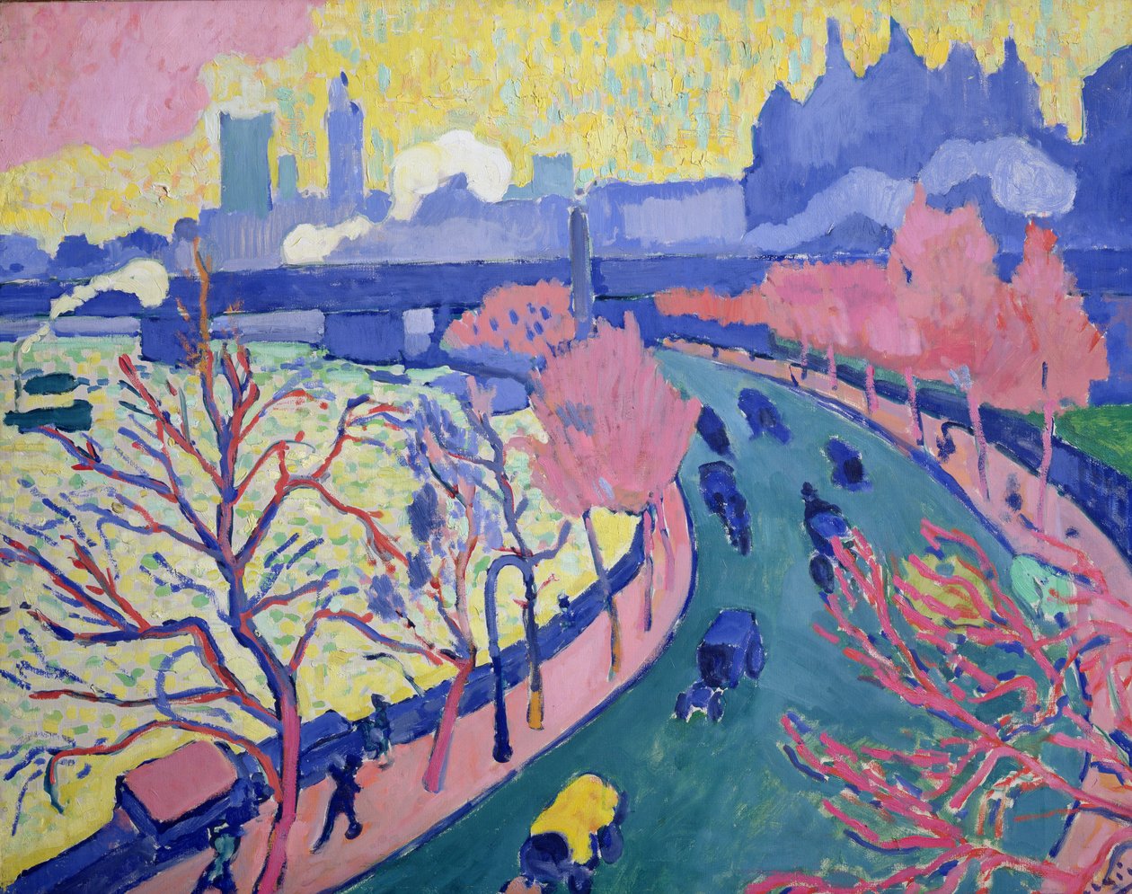 Charing Cross Bridge, ca. 1906 (olieverf op doek) door Andre Derain
