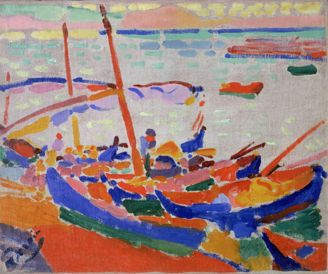 Vissersboten in Collioure (Oriëntaalse Pyreneeën, Frankrijk) (Vissersboot, Collioure) door Andre Derain