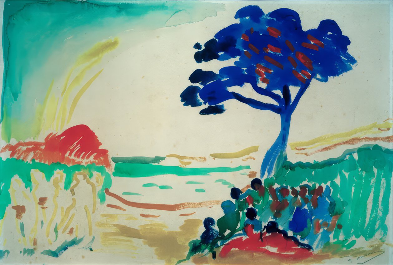 De blauwe boom door Andre Derain