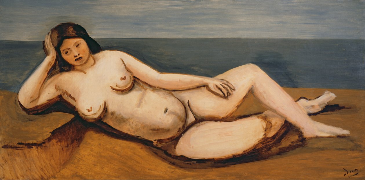 Groot liggend naakt, ca.1926-27 (olieverf op doek) (zie ook 287579) door Andre Derain