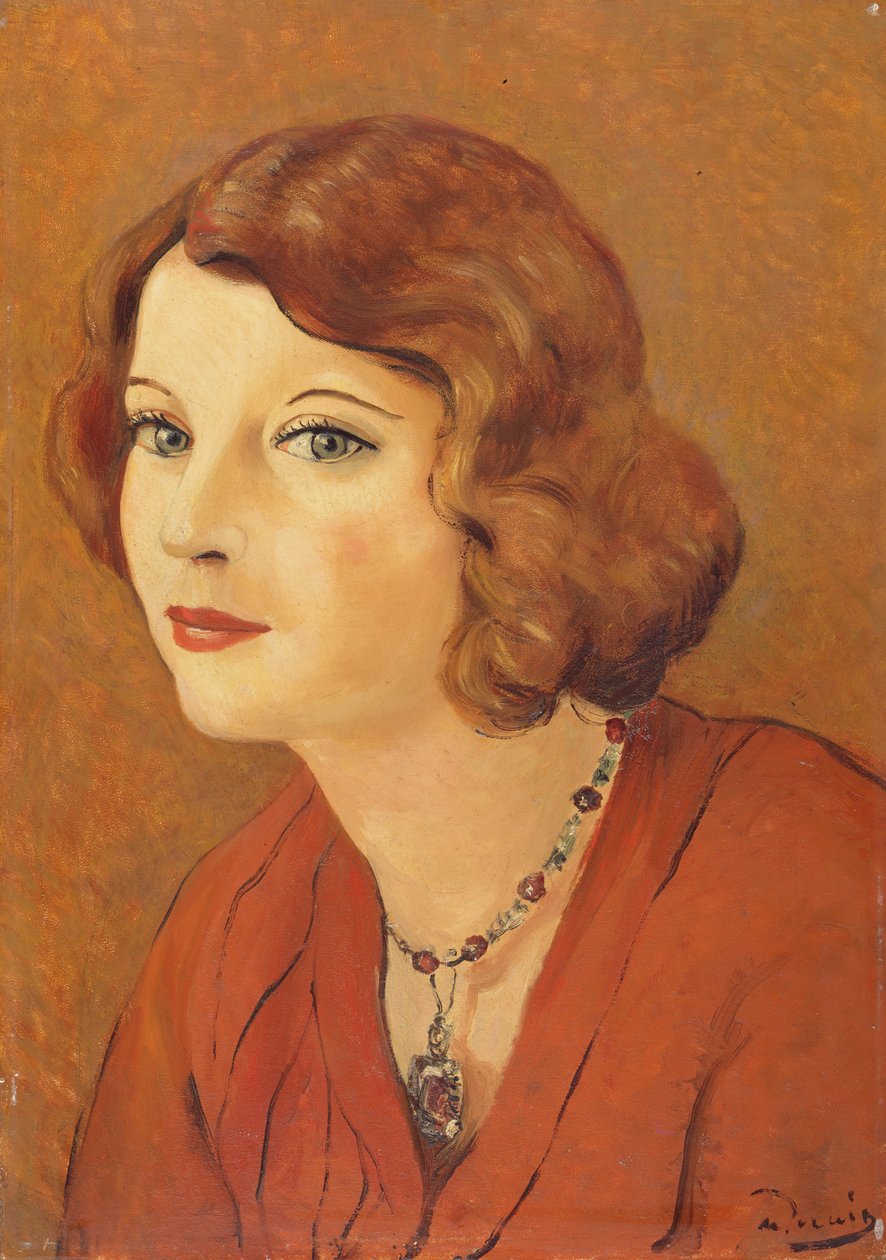 Portret van Madame van Leer, ca. 1929 (olieverf op paneel) door Andre Derain