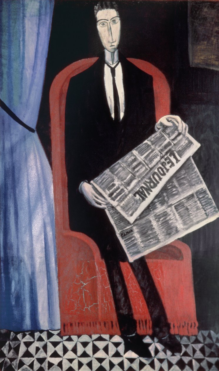 Portret van een man met een krant door Andre Derain