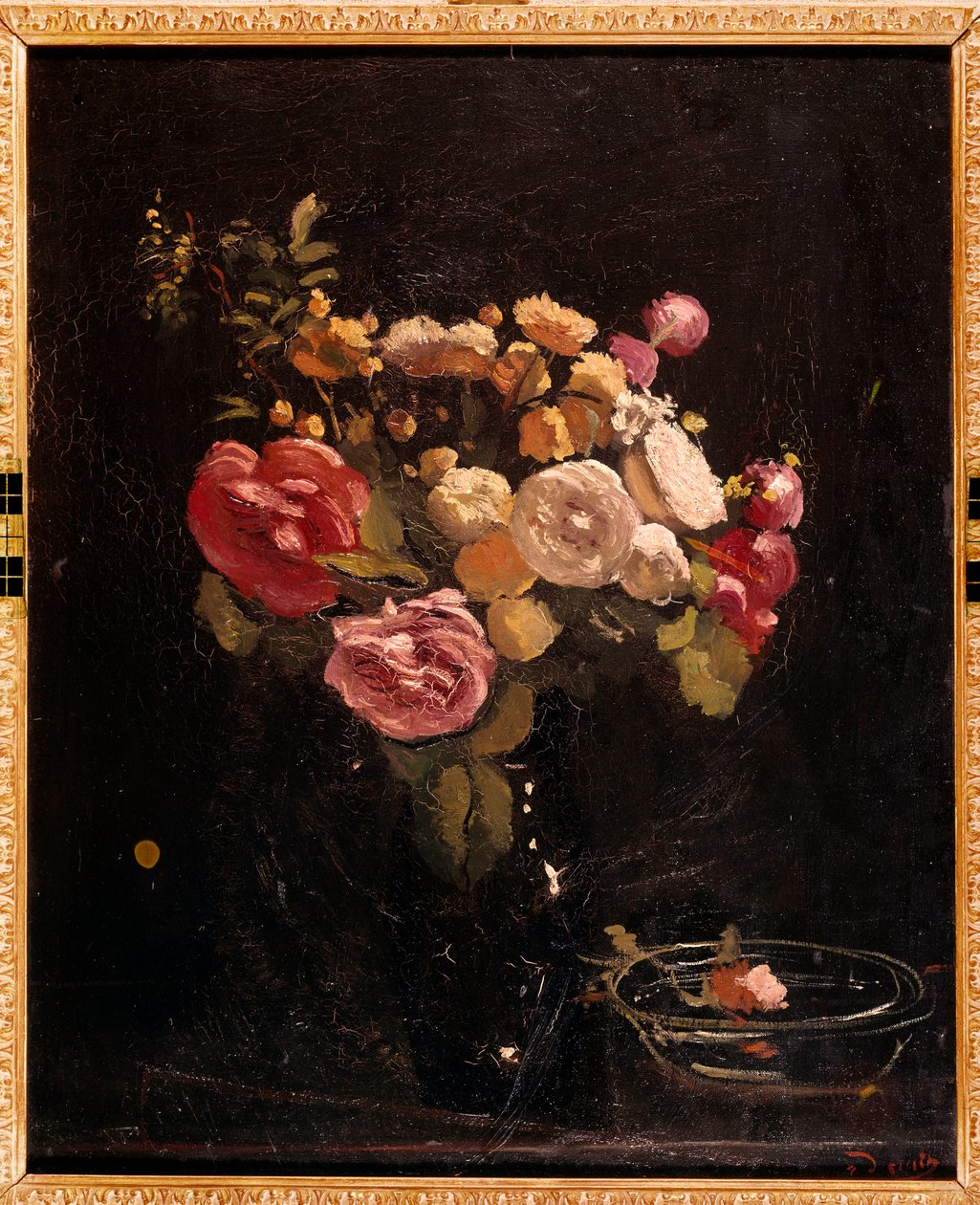 Rozen in een zwarte vaas, 20e eeuw (olieverf op doek) door Andre Derain