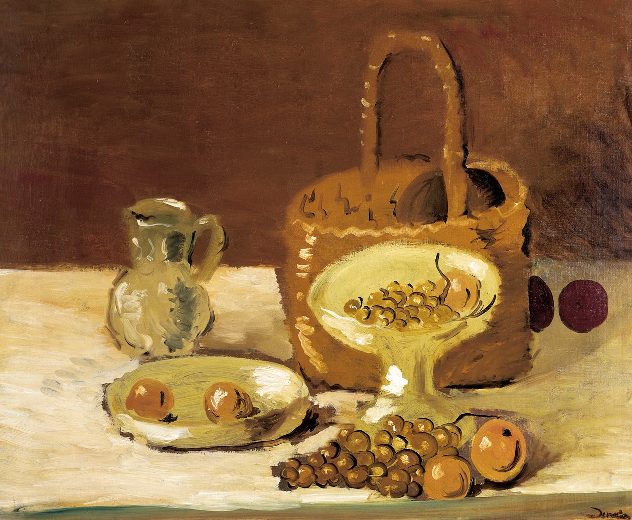 Stilleven met mand (olieverf op doek) door Andre Derain