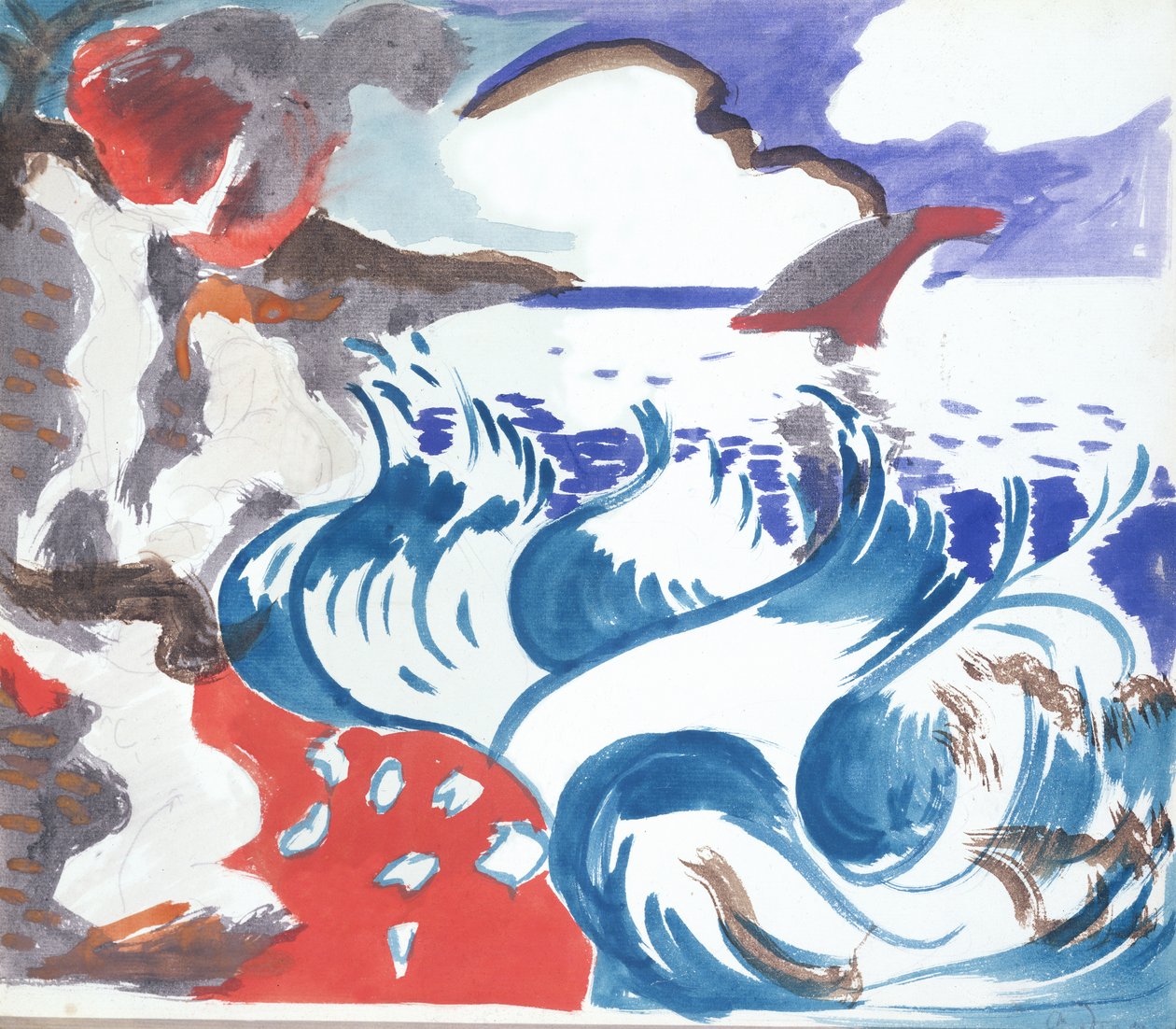De baai, c.1904 (aquarel op papier) door Andre Derain