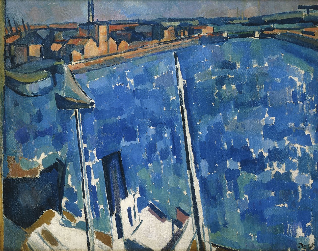 De haven; Le Havre, ca 1906-7 (olieverf op doek) door Andre Derain