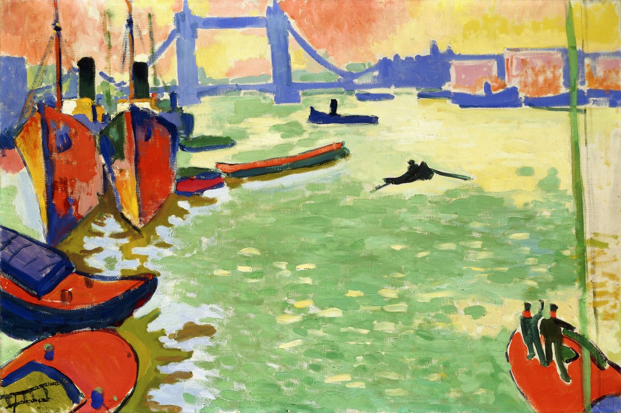 De Theems en de Tower Bridge; La Tamise et Tower Bridge door Andre Derain