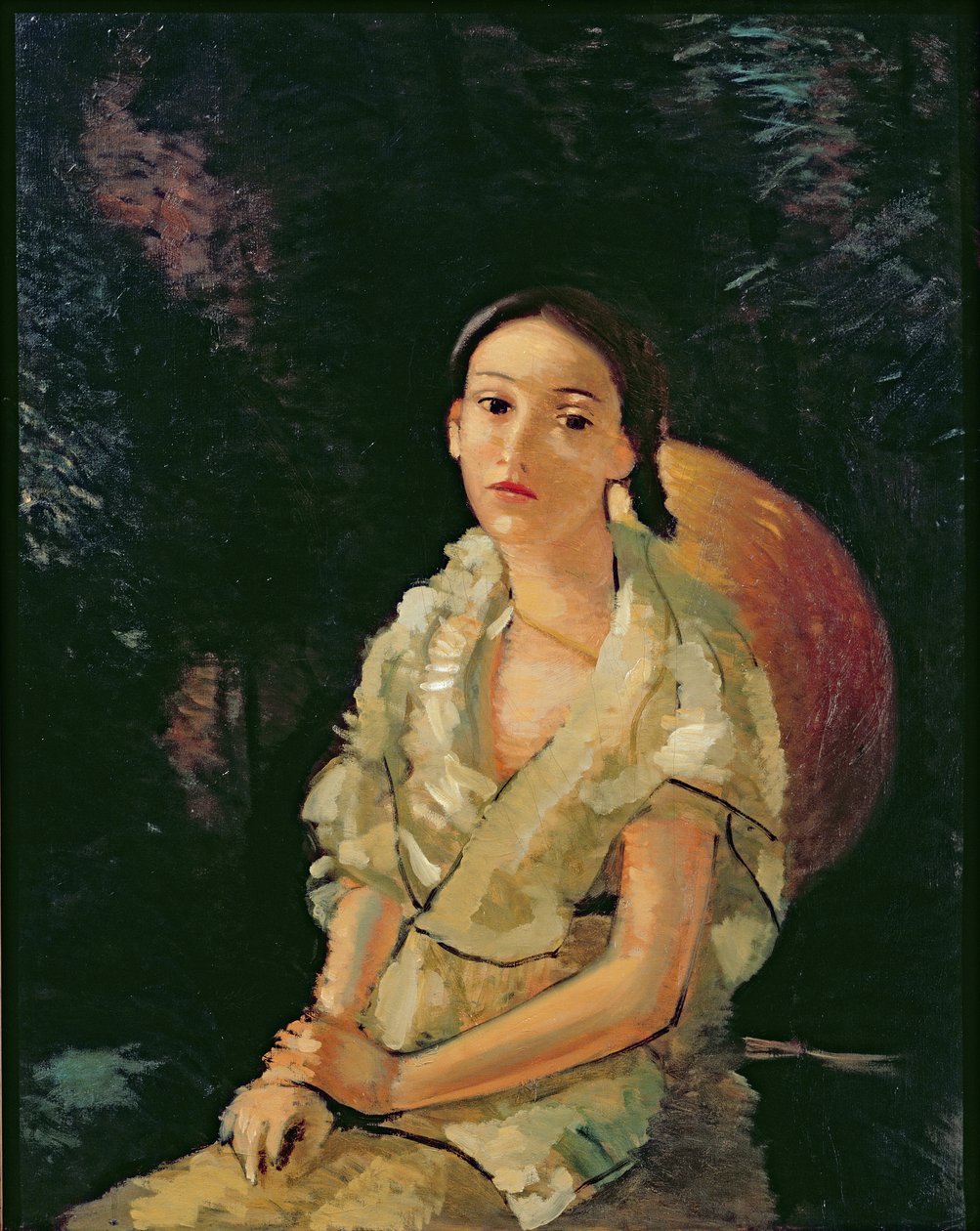 Het zittende nichtje van de schilder, ca.1931 (olieverf op doek) (zie ook 287563) door Andre Derain