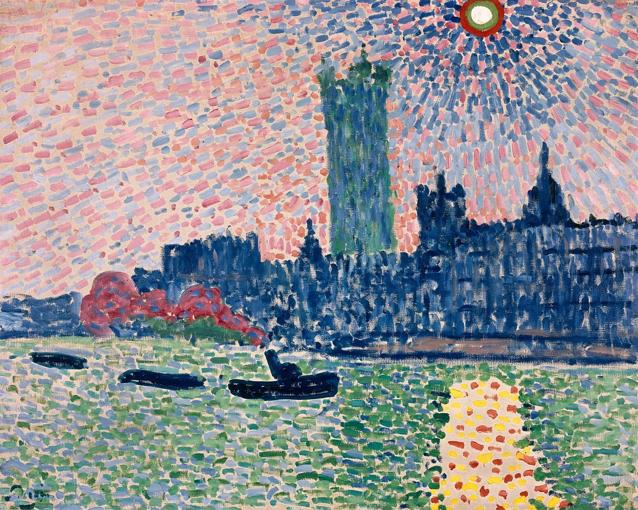 Westminster vanaf de South Bank, Londen door Andre Derain