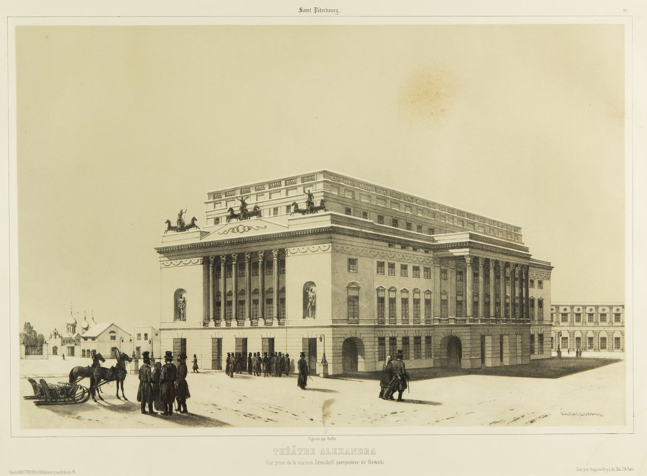 Het Alexandrinsky Theater in Sint-Petersburg, ca. 1840 door Andre Durand