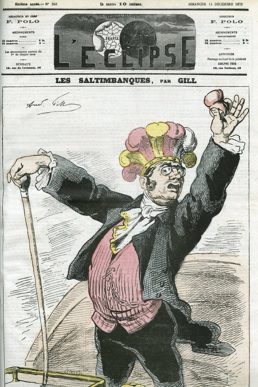 Karikatuur De Saltimbanks, rip! Niet vechten! door Andre Gill