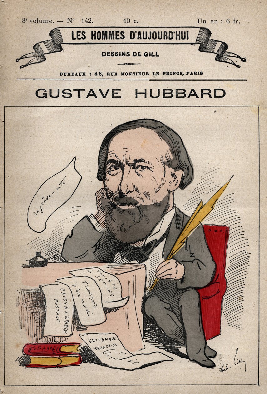 Cartoon van Nicolas Gustave Hubbard (1828-1888) Engelse politieke econoom uit 