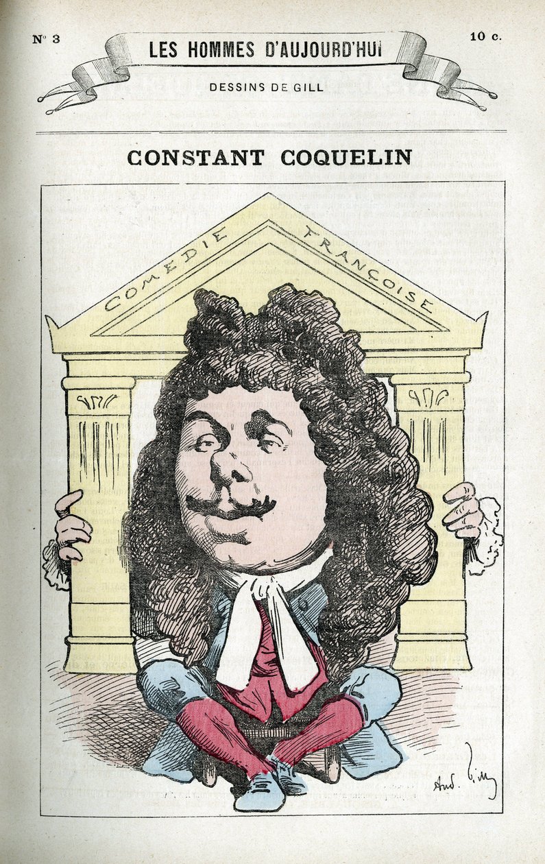 Portret van Constant Coquelin, Franse toneelacteur door Andre Gill