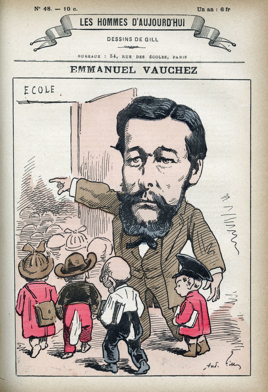 Portret van Emmanuel Vauchez, Franse politicus. Karikatuur van Gill, Parijs door Andre Gill
