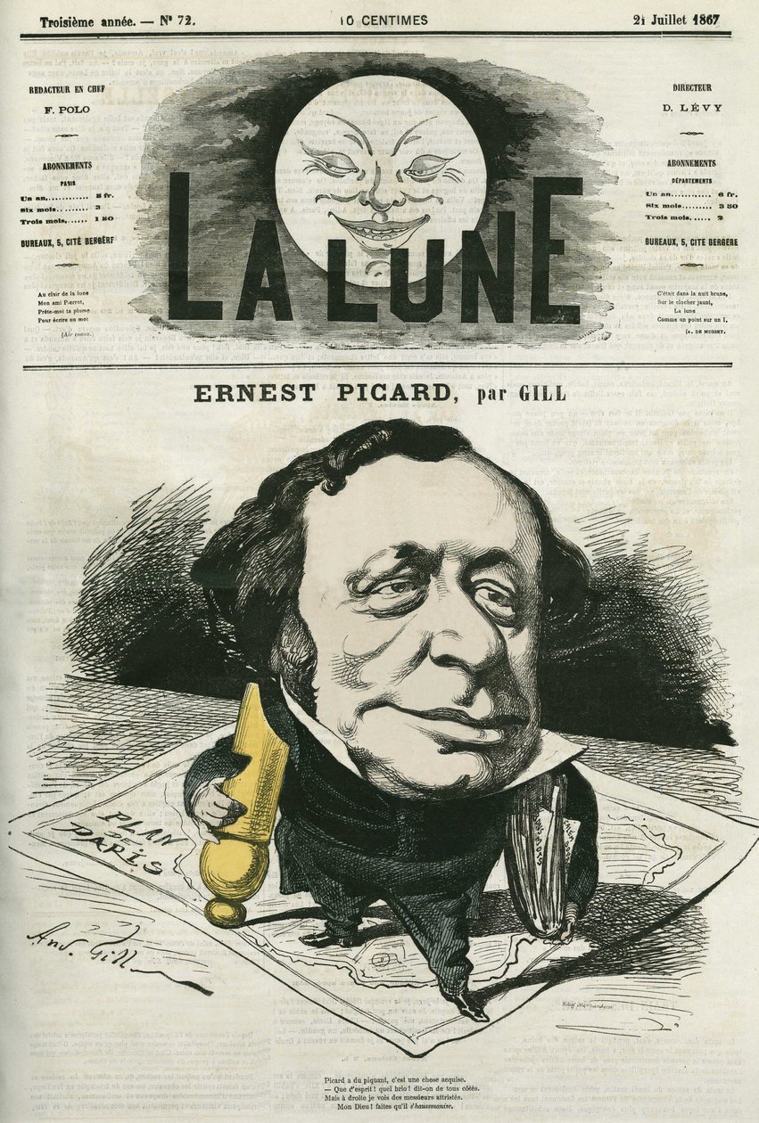 Portret van Ernest Picard door Andre Gill