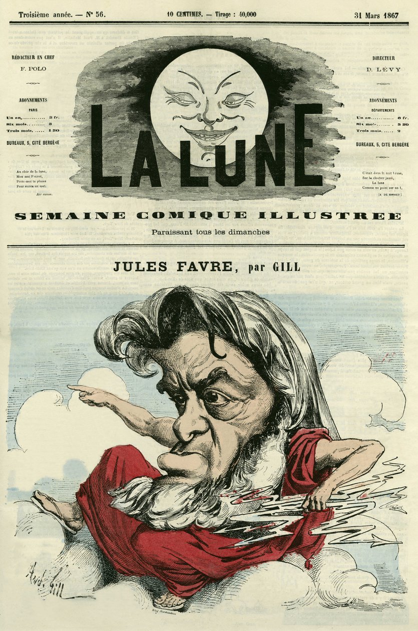 Portret van Jules Favre door Andre Gill