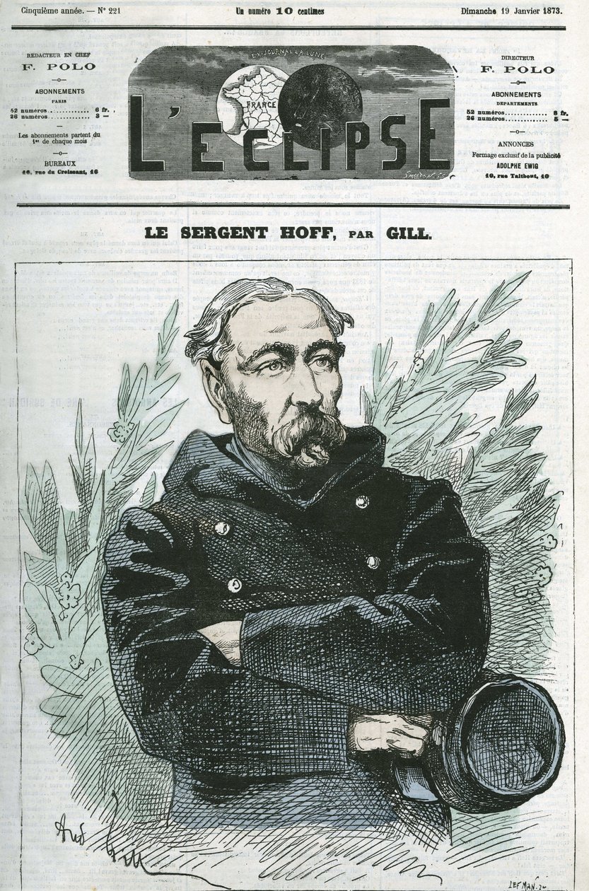 Portret van sergeant Ignace Hoff (1836-1902), soldaat, held van de oorlog van 1870 tegen Pruisen. Omslag in 