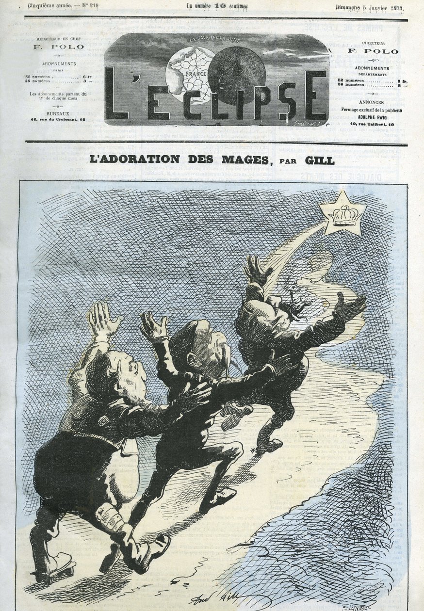 De aanbidding van de wijzen, de hertog van Broglie (1821-1901), president Mac-Mahon (1808-1893), Henri d