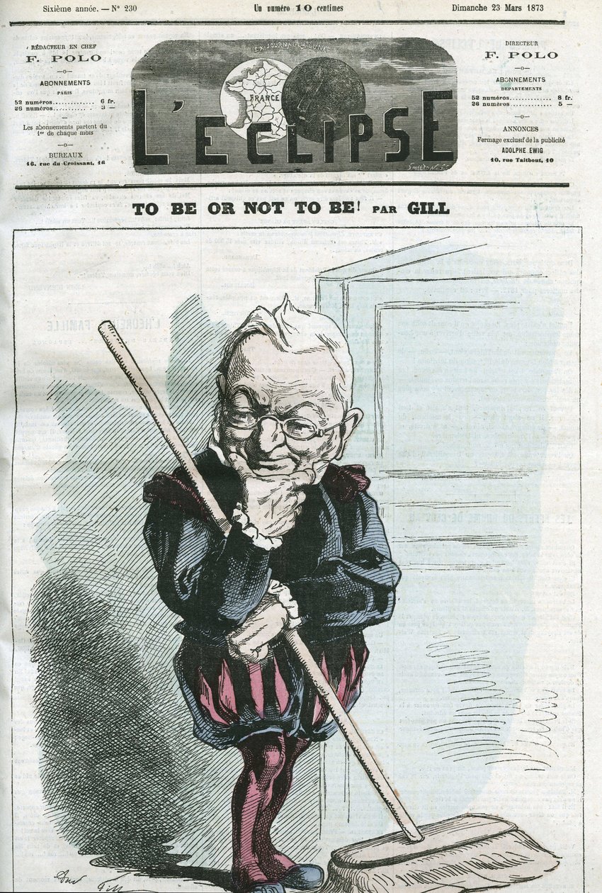 Zijn of niet zijn, cartoon door Adolphe Thiers (1797-1877), Franse staatsman. Omslag in 