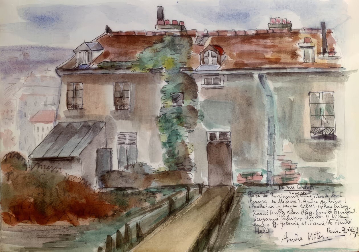 Parijs, Huis 12 Rue Cortot door Andre Utter