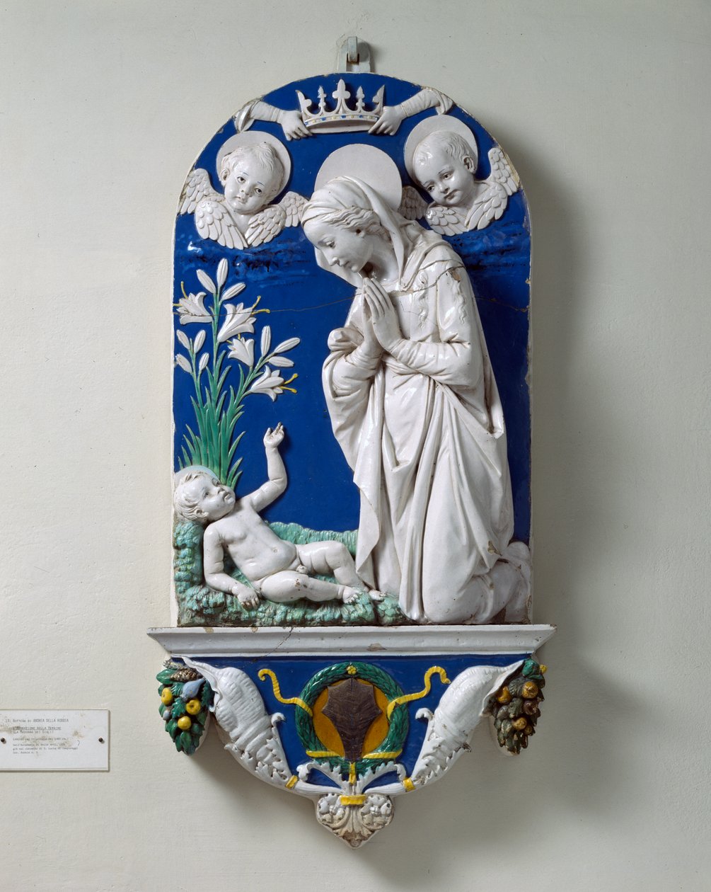 De aanbidding van de Maagd (De Madonna van de Lelies) c.1490 door Andrea Della Robbia