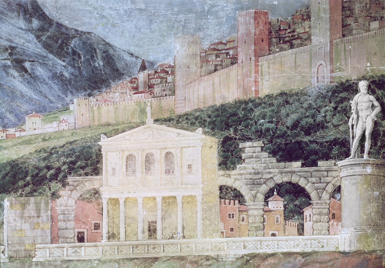 De aankomst van kardinaal Francesco Gonzaga (detail) door Andrea Mantegna