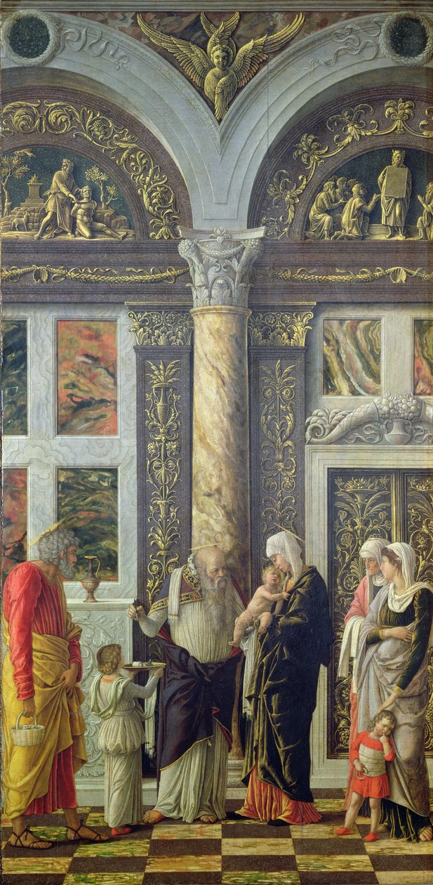 De Besnijdenis, centraal paneel van het altaarstuk, c.1466 door Andrea Mantegna