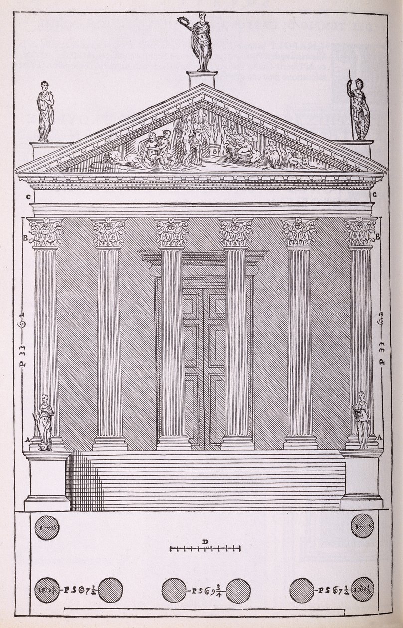 Opstand van de Tempel van Castor en Pollux, illustratie uit een facsimile kopie van 
