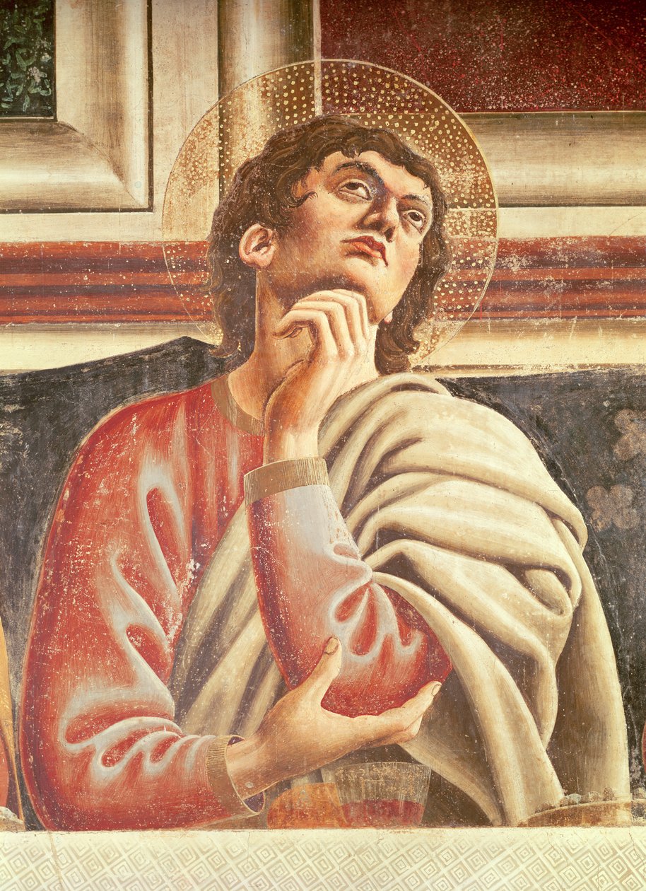 Het laatste avondmaal, detail van Sint Thomas door Andrea del Castagno