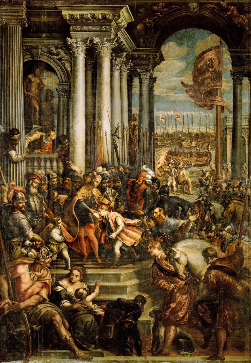 De Byzantijnse keizer Alexius IV Angelus ... (olieverf op doek) door Andrea (1539 1614) Vicentino